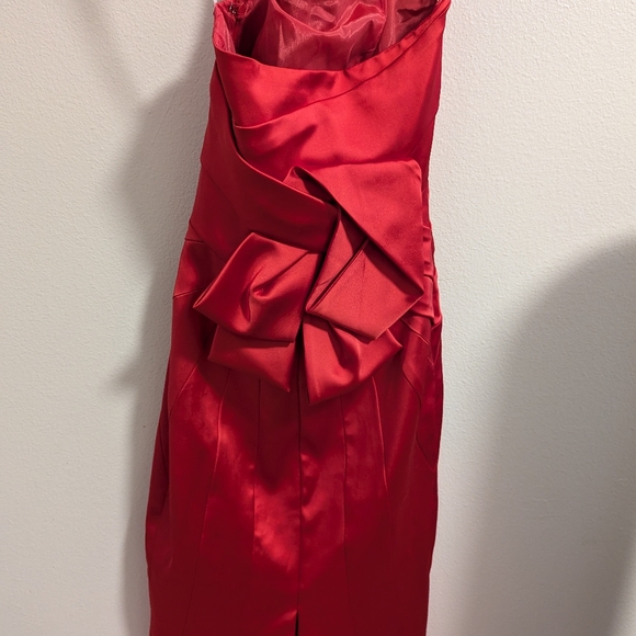 Karen Millen red satin like midi dress halter top size 2 - Picture 15 of 16